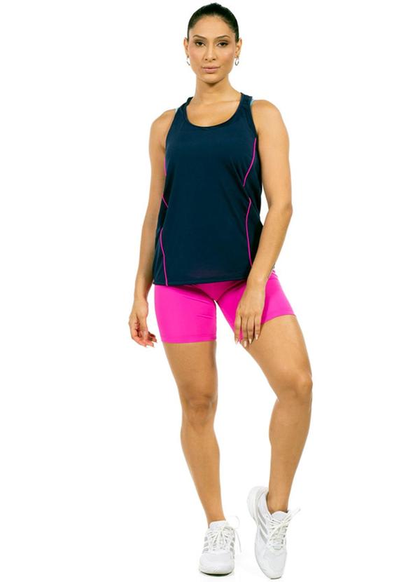 Cobertura - Regata Feminina Fitness Azul 2