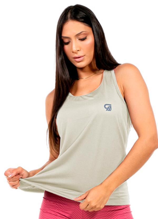 Cobertura - Regata Feminina Fitness Bege