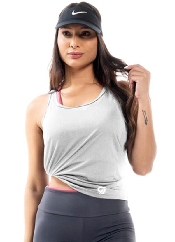 Cobertura - Regata Feminina Fitness Branco 1