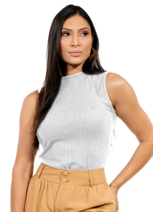 Cobertura - Regata Feminina Fitness Branco - COBERTURA