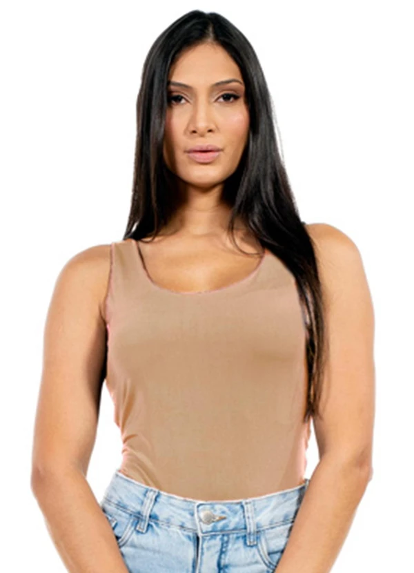 Cobertura - Regata Feminina Fitness Marrom