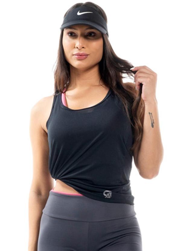 Cobertura - Regata Feminina Fitness Preto