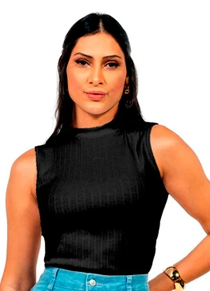 Cobertura - Regata Feminina Fitness Preto - COBERTURA