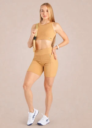 Endorfina - Regata Feminina Poliamida Rib Tech Bege - ENDORFINA