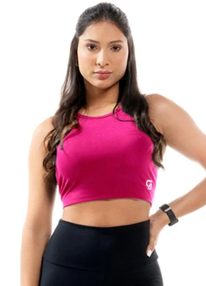Cobertura - Regata Fitness Feminina Cropped Rosa - COBERTURA