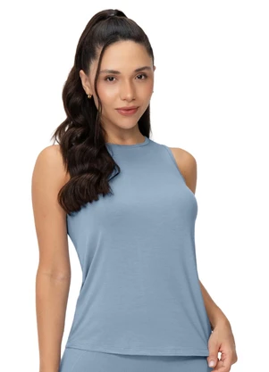 Zee Rucci - Regata Fitness Feminina Tecido Modal Azul Claro - ZEE RUCCI