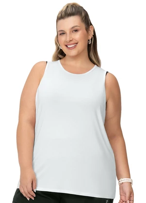 Zee Rucci - Regata Plus Size Tecido Modal Branco - ZEE RUCCI