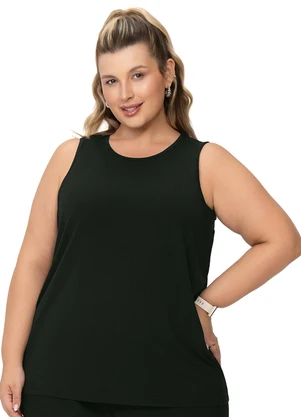 Zee Rucci - Regata Plus Size Tecido Modal Preto - ZEE RUCCI