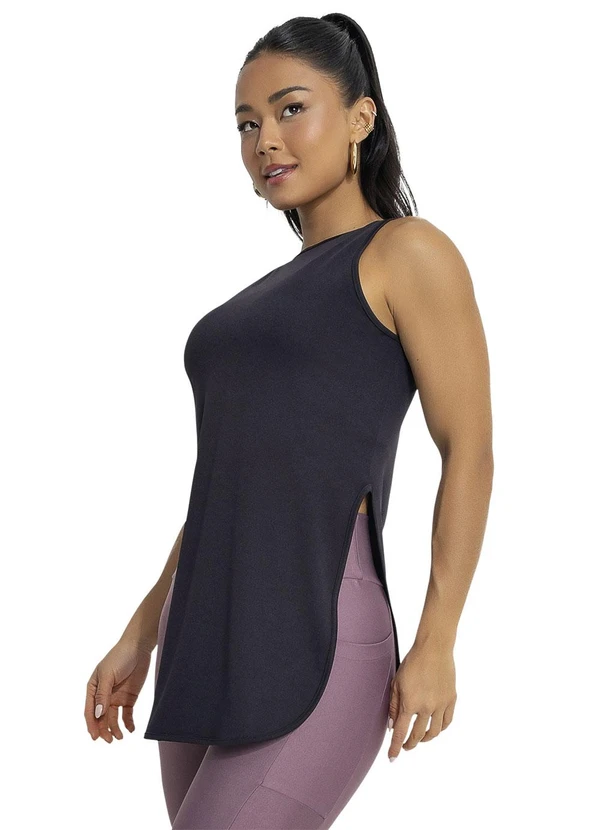 Jancris - Regata Preto em Malha com Elastano