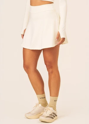 Vouq - Short Saia Fitness Jade com Bolso Creme - VOUQ