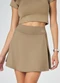 Vouq - Short Saia Ftiness Fit-Tech com Bolso Amêndoa - variação: Amêndoa