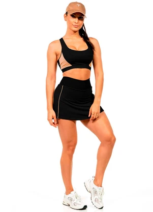 Cobertura - Short Saia Suplex Feminina Preto - COBERTURA