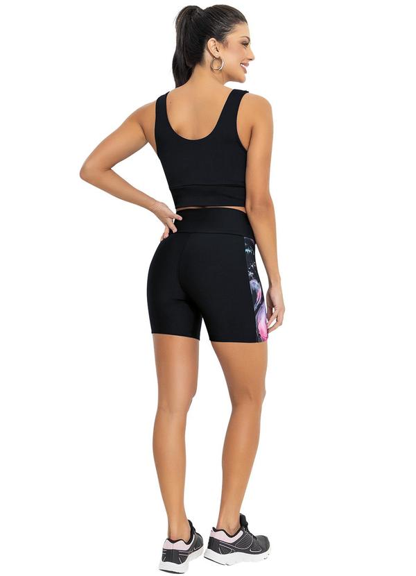 Jancris - Short Abstrata Rosa em Malha com Elastano 4