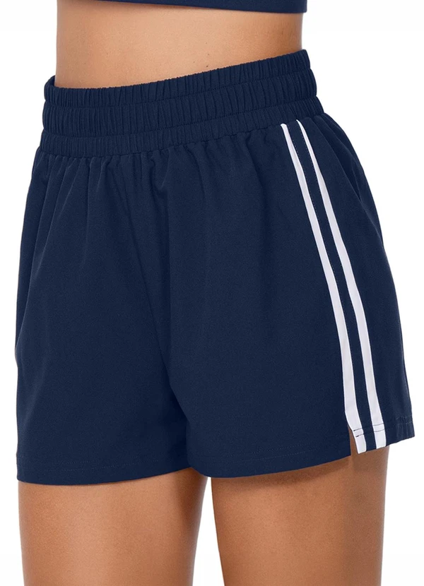 Zee Rucci - Short com Abertura Lateral Pulse Line Azul