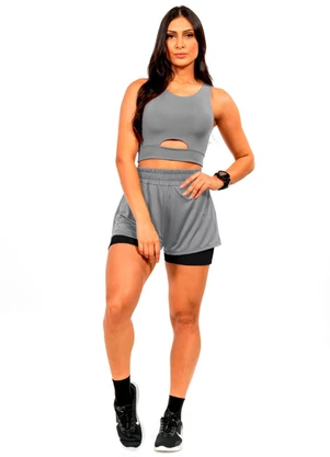 Cobertura - Short com Short Embutido Feminina Preto - COBERTURA