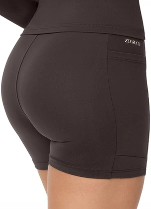 Zee Rucci - Short Compressão com Bolso Proteção Uv Marrom - ZEE RUCCI