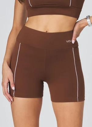 Vouq - Short Feminino Fit-Tech Fitness Line Marrom - VOUQ