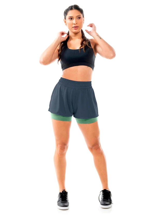 Cobertura - Short Feminino Fitness Cinza 2