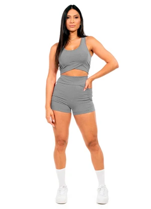 Cobertura - Short Feminino Fitness Cinza - COBERTURA