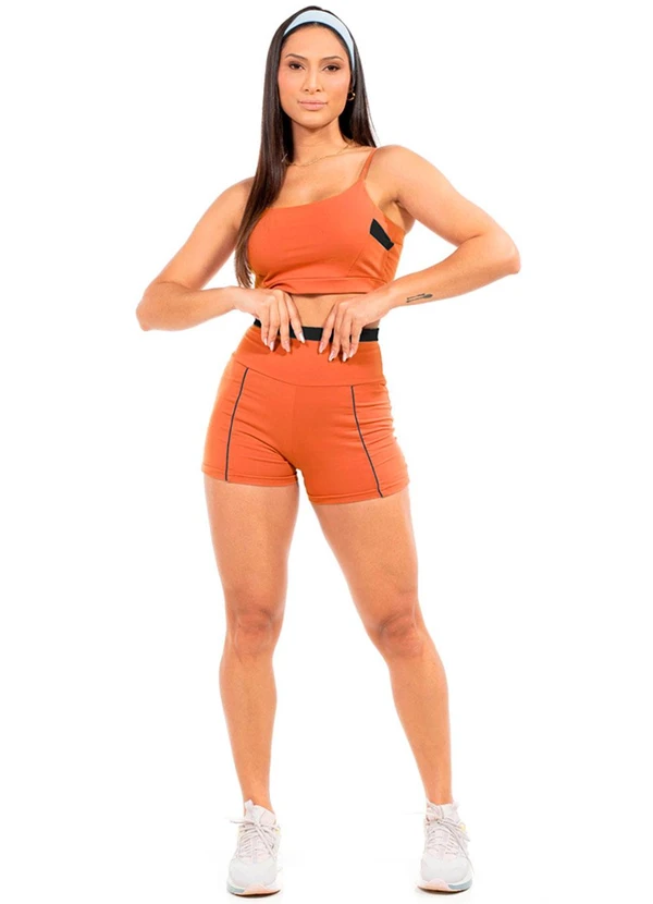 Cobertura - Short Feminino Fitness Marrom 2