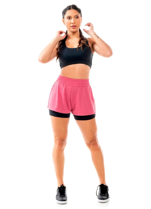 Cobertura - Short Feminino Fitness Rosa 2