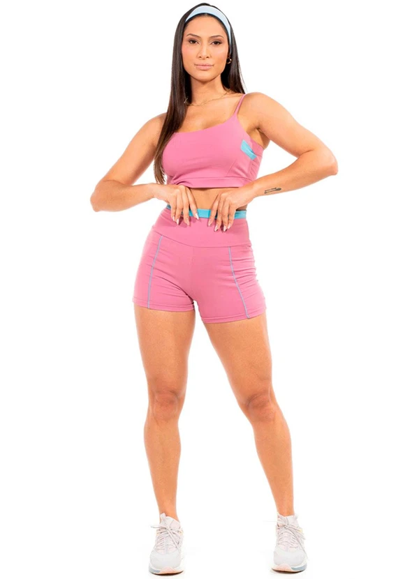 Cobertura - Short Feminino Fitness  Rosa 2