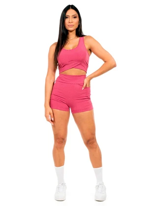 Cobertura - Short Feminino Fitness Rosa - COBERTURA