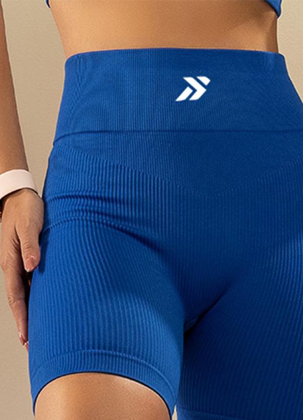 Basic Pro - Short Fitness Canelado Azul 4