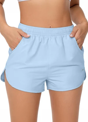 Zee Rucci - Short Fitness com Bolso e Fenda Lateral Azul - ZEE RUCCI