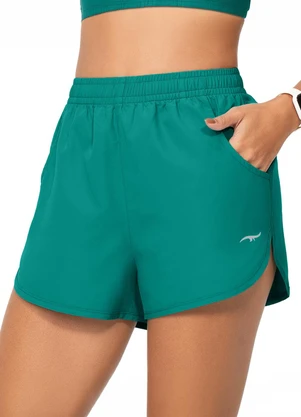 Zee Rucci - Short Fitness com Bolso e Fenda Lateral Verde - ZEE RUCCI
