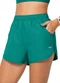 Zee Rucci - Short Fitness com Bolso e Fenda Lateral Azul - variação: Verde