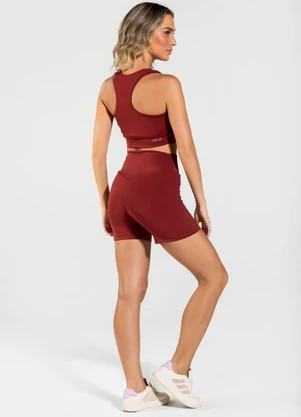 Vouq - Short Fitness Fit-Tech Feminino Curve Bordô - VOUQ