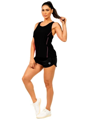 Cobertura - Short Leve com Estampa Feminina Preto - COBERTURA