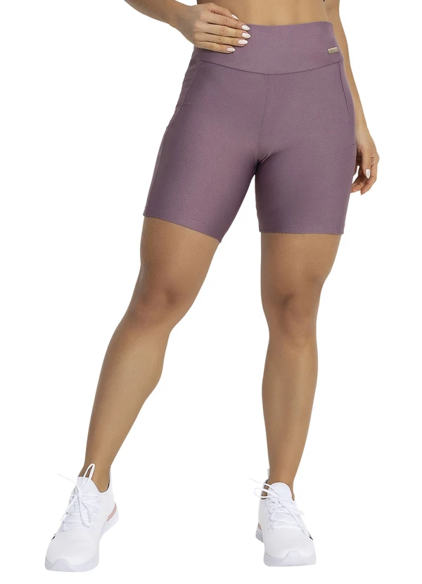 Jancris - Short Lilás Escuro em Malha com Elastano