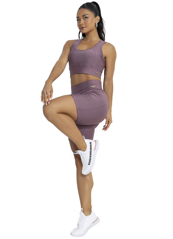 Jancris - Short Lilás Escuro em Malha com Elastano 3