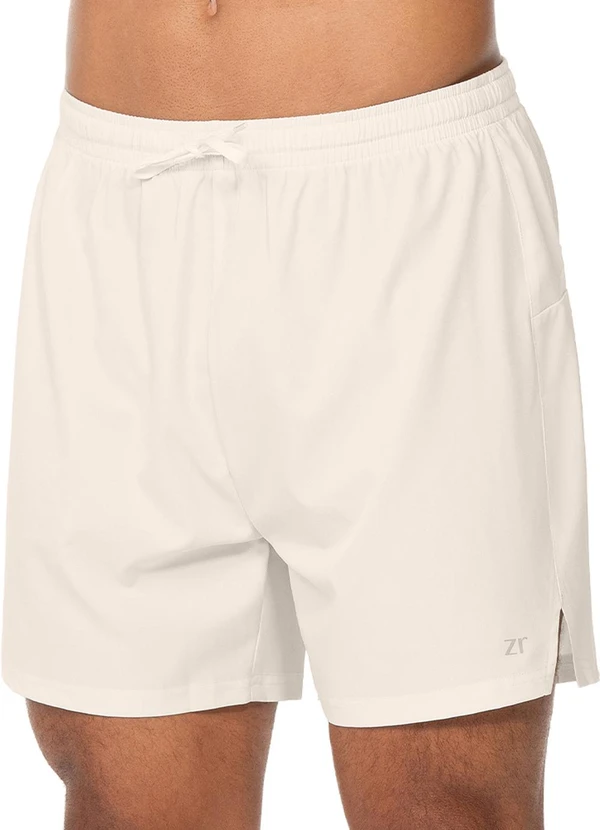 Zee Rucci - Short Masculina Bolso com Zíper Off-White