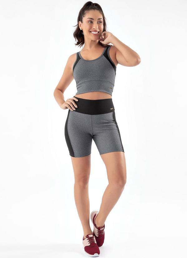 Jancris - Short Mescla e Preto em Malha com Elastano 3