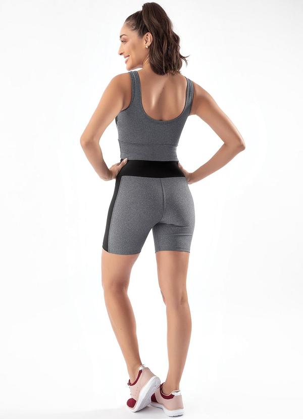 Jancris - Short Mescla e Preto em Malha com Elastano 4