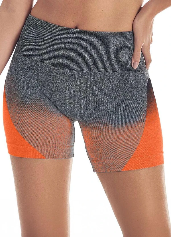 Zee Rucci - Short Mescla Jacquard Degradê S/ Costura Laranja