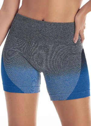 Zee Rucci - Short Mescla Jacquard Degradê sem Costura Azul - ZEE RUCCI