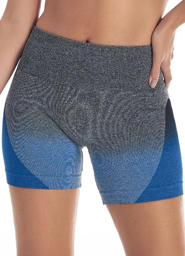 Zee Rucci - Short Mescla Jacquard Degradê sem Costura Azul