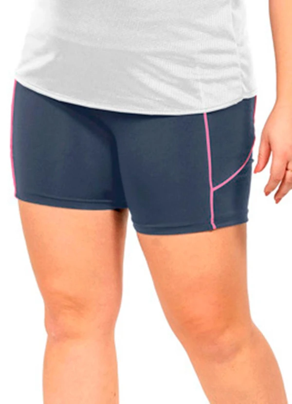 Cobertura - Short Power com Recorte Feminina Cinza