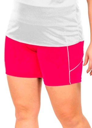 Cobertura - Short Power com Recorte Feminina Rosa  - COBERTURA