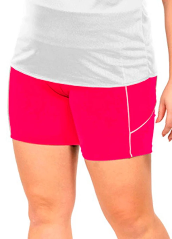 Cobertura - Short Power com Recorte Feminina Rosa  1