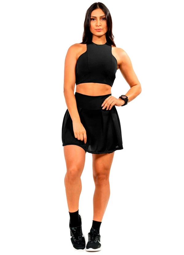 Cobertura - Short Power com Saia Feminina Preto 2