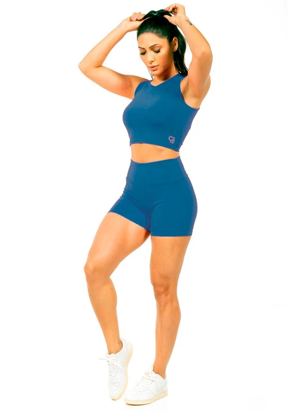 Cobertura - Short Power Feminina Azul 2