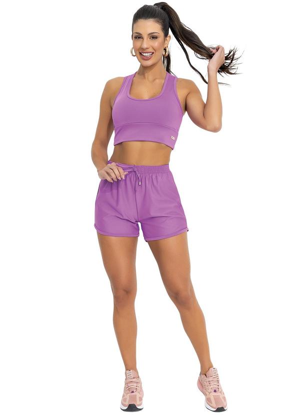 Jancris - Short Roxo em Malha com Elastano 3