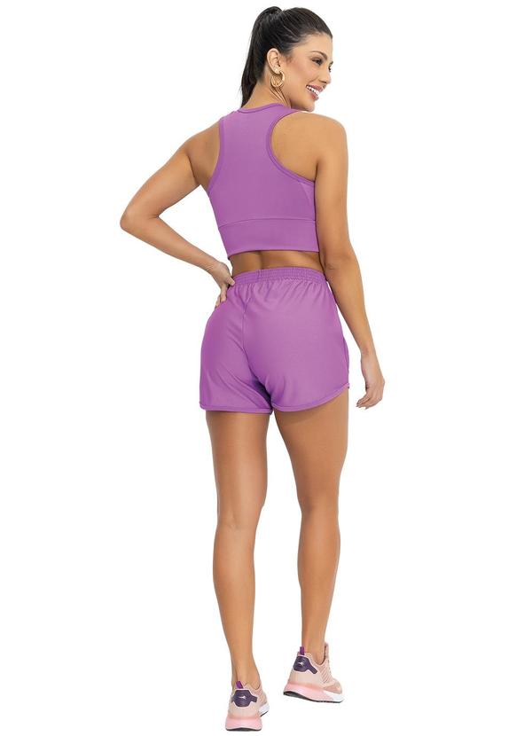 Jancris - Short Roxo em Malha com Elastano 4