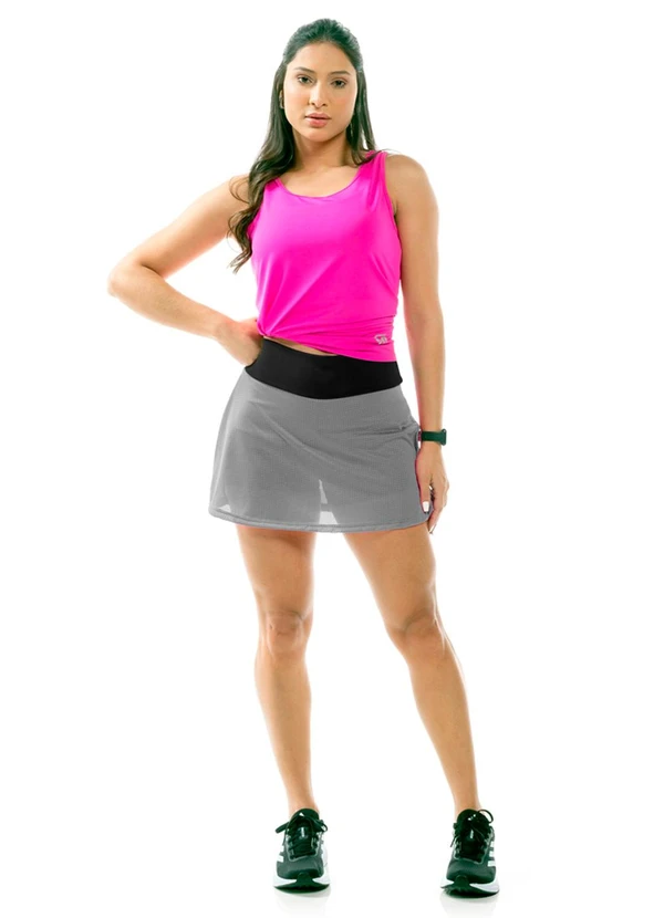 Cobertura - Short Saia Fitness Feminino Cinza 2