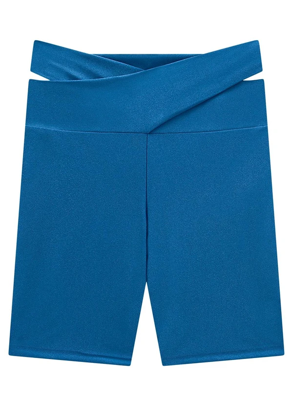 Enfim - Shorts Azul  Justo Cut Out Malha Uv 3